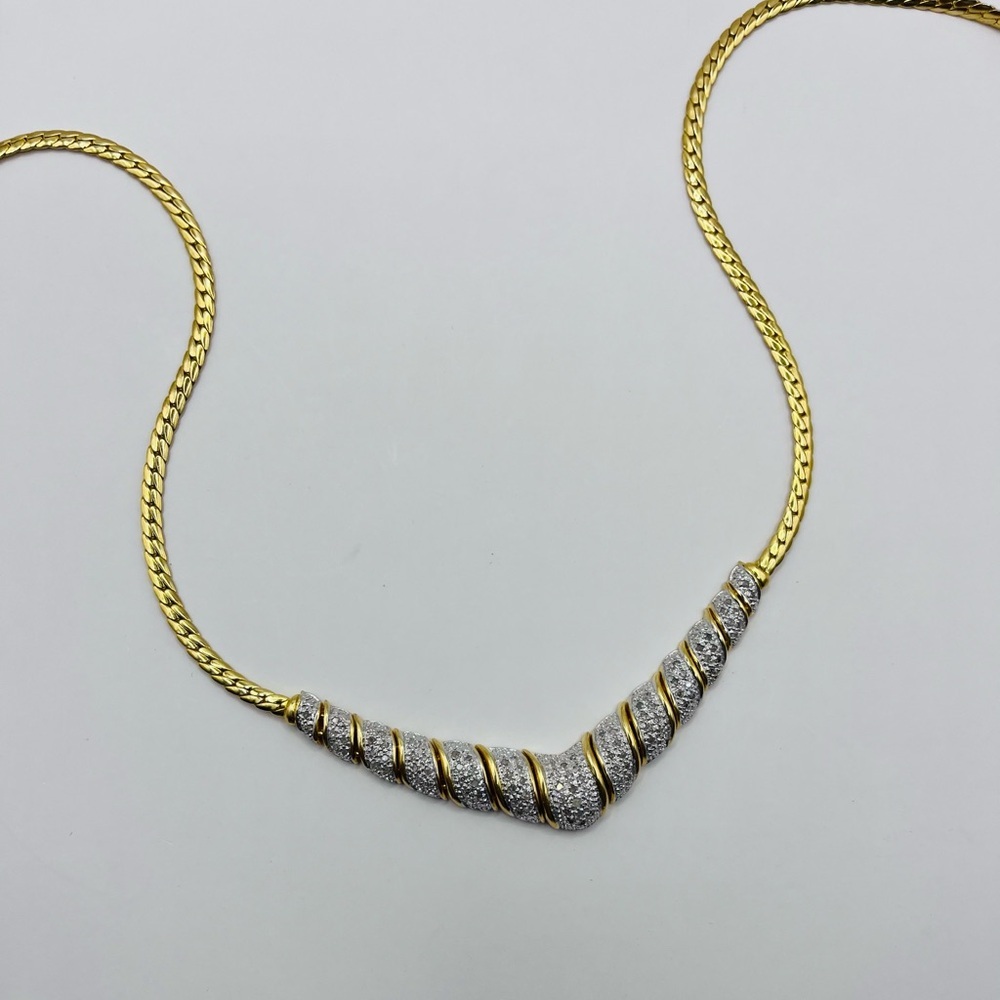 1.00 CT Elegant Natural Diamond Evening Necklace - Picture 3 of 6